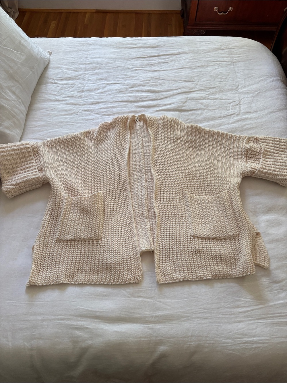 POL Ivory Chunky Open Cardigan Medium